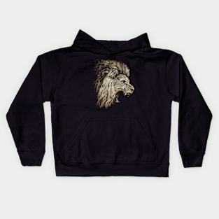 Courageous King: Lion's Fearless Spirit Embodied on Graphic Tee Kids Hoodie